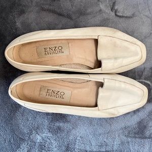 Enzo Angiolini 7 1/2W White Leather Loafers